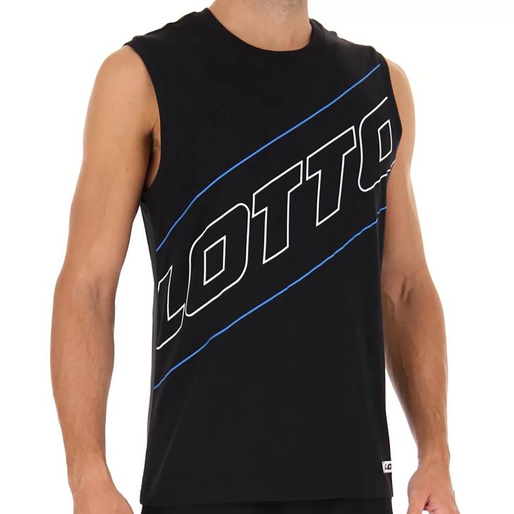 8VJN410 كله اسود شعار vii tee sl Lotto رجال