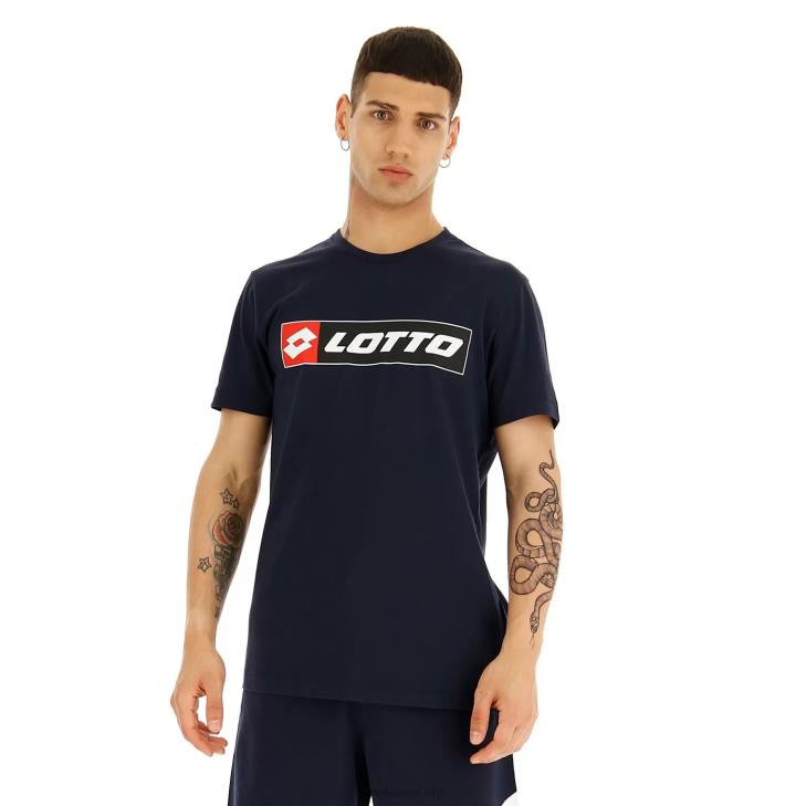 8VJN430 الأزرق الداكن تي شعار js Lotto رجال