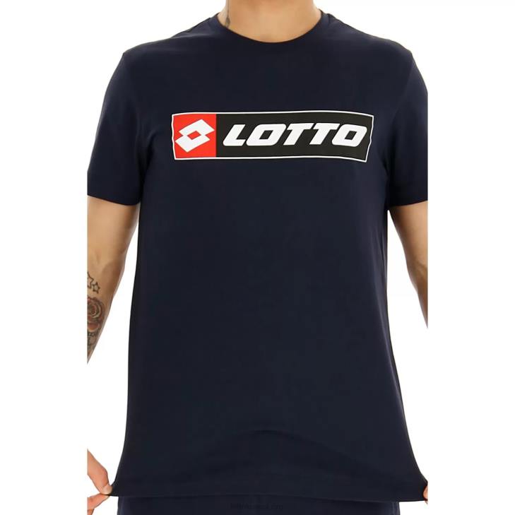 8VJN430 الأزرق الداكن تي شعار js Lotto رجال