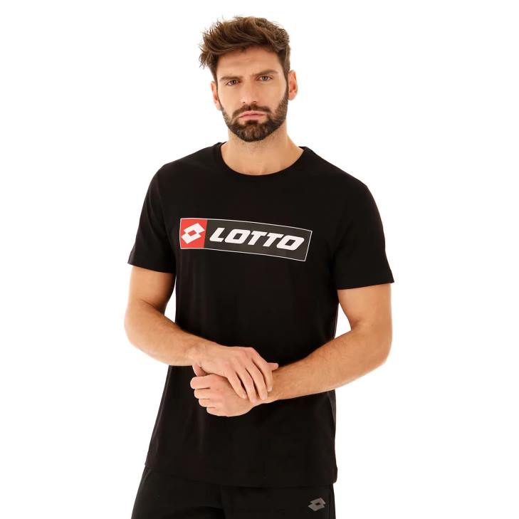 8VJN431 كله اسود تي شعار js Lotto رجال