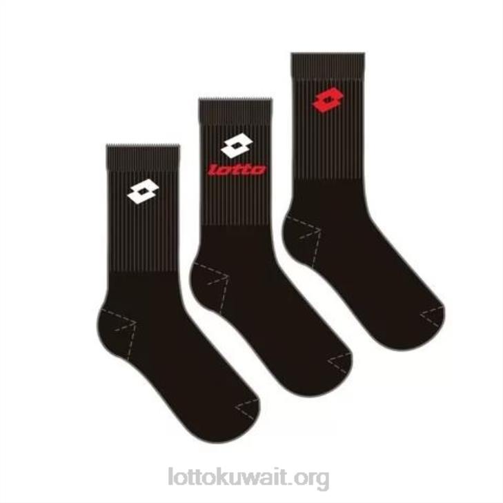 8VJN680 كله اسود ربع جورب - pk3prs Lotto رجال